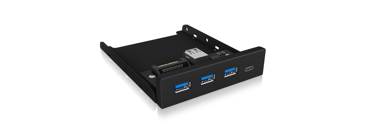 IB-HUB1418-i3 Frontpanel with USB 3.0 Type-A and Type-C Hub 