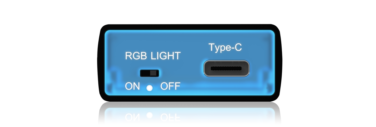 IB-G1826MF-C31 External Type-C gaming enclosure for M.2 NVMe SSD, ARGB Illumination 