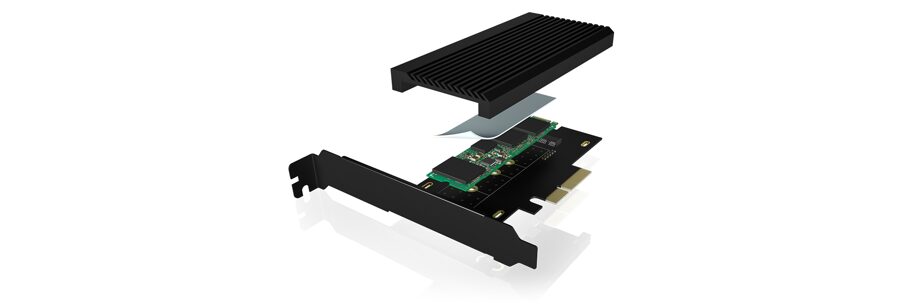 IB-PCI208-HS PCIe extension card with M.2 M-Key socket for an NVMe SSD IB-PCI208-HS